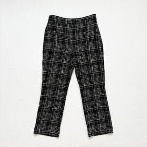 Zara Tweed Slim Straight Leg Cropped Pants, Size Small